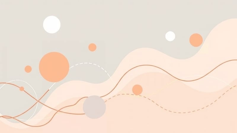 Symboliczna abstrakcja: pastelowe kształty i linie odzwierciedlające wpływ oczekiwań.