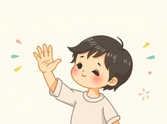 Dziecko pastelowe z dłonią gestem "nie" symbolizuje asertywność i granice.