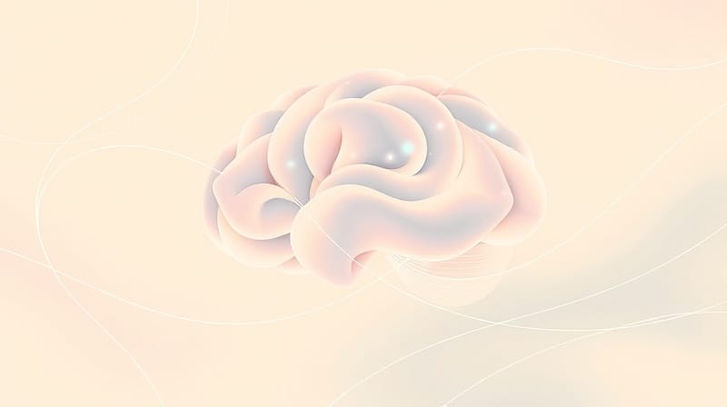 Abstrakcyjne, pastelowe wiry i łagodne gradienty symbolizujące przepływ myśli i skupienie.
