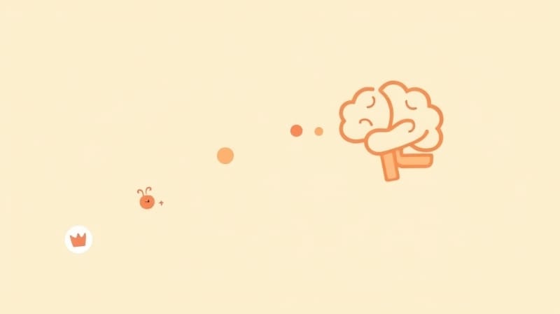 Połączone stylizowane jelito i mózg, z delikatną, świetlistą nicią komunikacji.