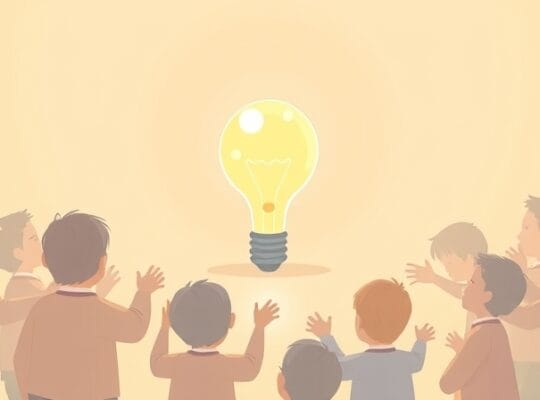 Jasna żarówka pomysłu otoczona rozmycie, symbolizującymi różne perspektywy ludzi.