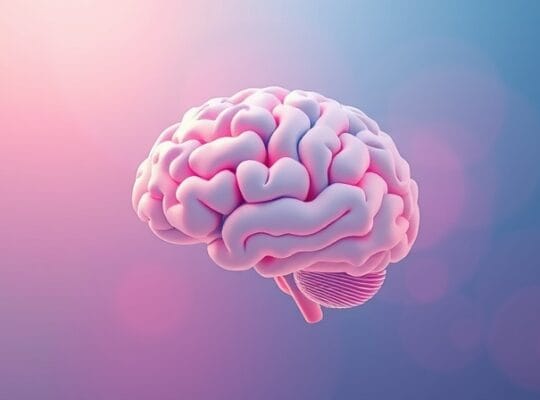 Abstrakcyjna wizualizacja mózgu w głębokiej koncentracji, uspokojenie, harmonia myśli.