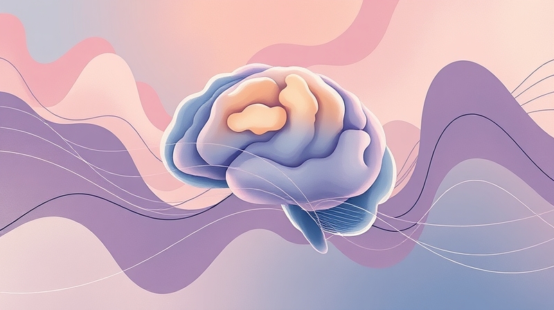 Abstrakcyjna ilustracja symbolizująca skupienie mózgu pod wpływem stresu.