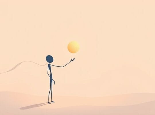 Abstrakcyjna postać w pastelach, trzymająca jarzącą się kulę, promienie nadziei.