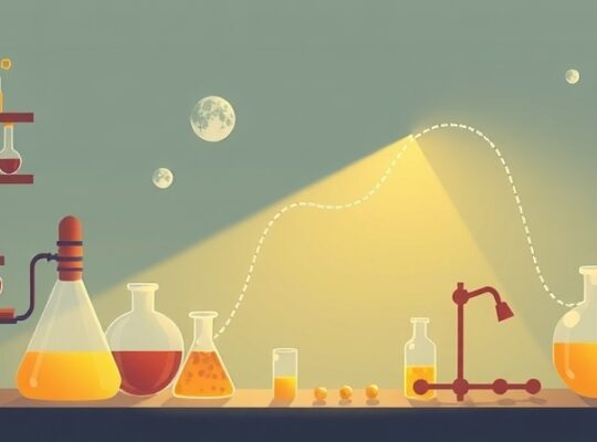 Naukowy szlak odkrycia związku stresu i kortyzolu, symbolizujące etapy badań.