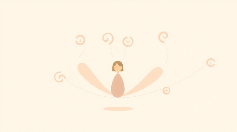 Rozpuszczające się napięcie, spokój emanujący z abstrakcyjnej formy.