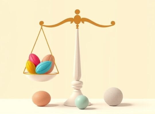 Waga symbolizująca sprawiedliwość emocjonalną: kolory emocji kontra pastelowe uspokojenie.