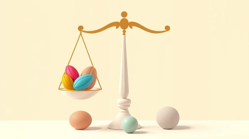 Waga symbolizująca sprawiedliwość emocjonalną: kolory emocji kontra pastelowe uspokojenie.