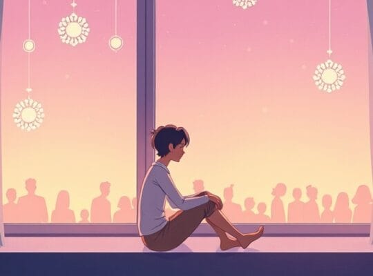 Ilustracja pasująca do tematu samotności i poszukiwania połączenia.