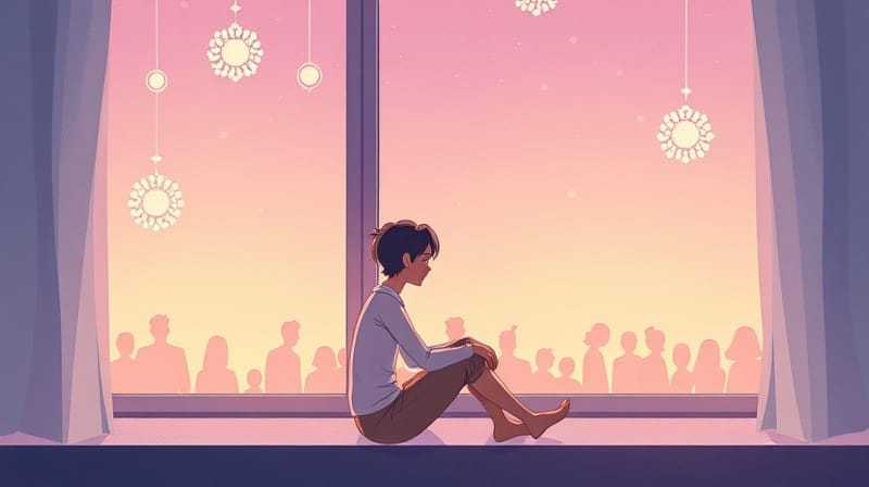 Ilustracja pasująca do tematu samotności i poszukiwania połączenia.