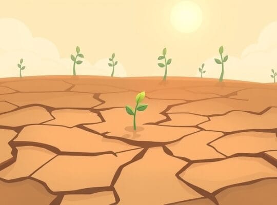 Sielanka pastelowa: młoda roślina walczy o wzrost z suchej ziemi.