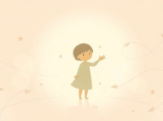 Eteryczna postać pośród pastelowego, wirującego światła, symbolizująca poczucie bycia pomijanym w rozmowie.