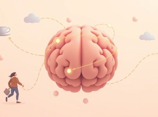 Stylizowany mózg połączony eterycznymi liniami z lustrowanymi czynnościami.