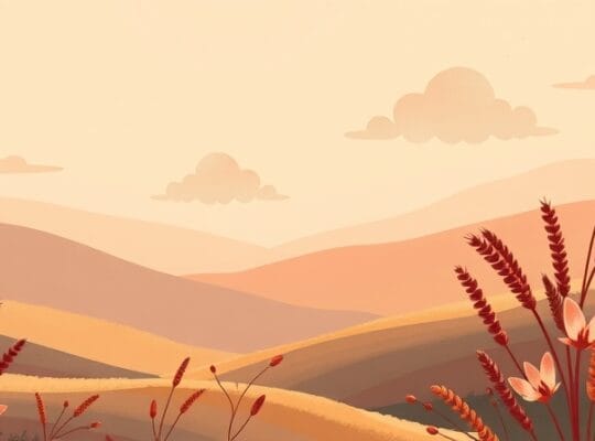 Delikatne, pastelowe pasma światła wzmacniają krajobraz, symbolizując wsparcie cynku dla zdrowia psychicznego.