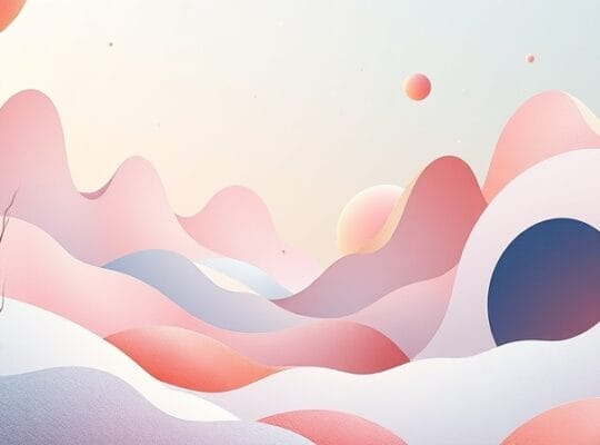 Krajobraz senny, pastelowe kształty emocji splatają się z fragmentami miejsc i wspomnień.