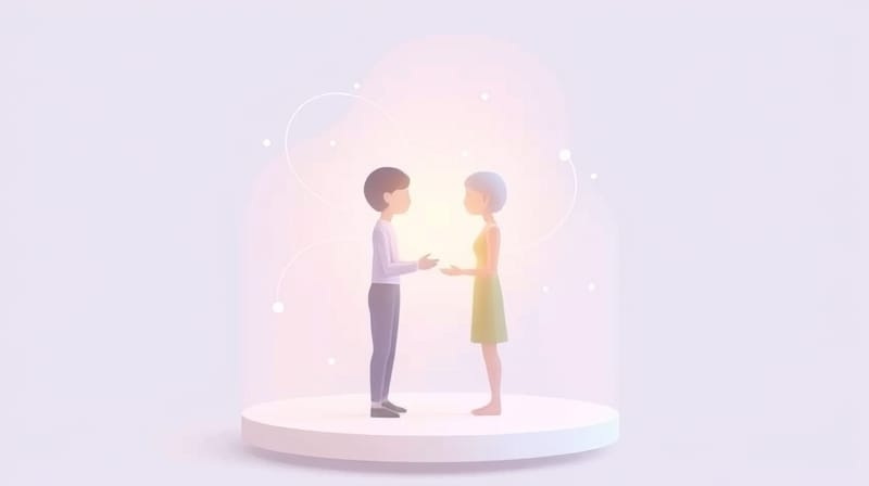 Stylizowany transfer energii między postaciami, symbolizujący dynamikę zespołu.