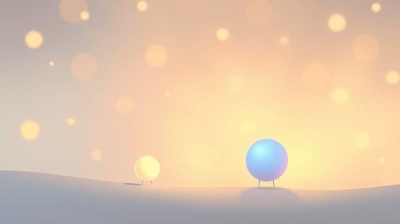 Delikatny przepływ ciepłych i chłodnych świateł wpływa na abstrakcyjne kształty osądów.