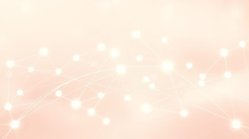 Sieć delikatnych, świetlnych nici łącząca świetliste punkty, symbolizująca priorytetyzację informacji w relacjach.