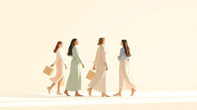 Subtelne, pastelowe kleksy mody, łagodnie wpływają na siebie w harmonicznej sieci.