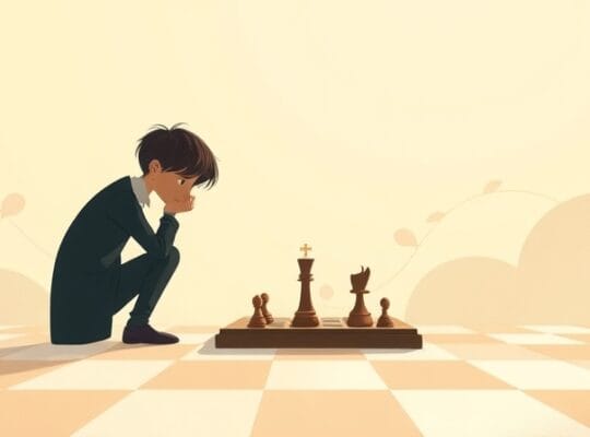 Niewidzialny obserwator przy szachownicy, symbolizujący ograniczenia uwagi.