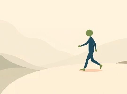 Abstrakcyjne postaci na krętej ścieżce pomagają sobie nawzajem.