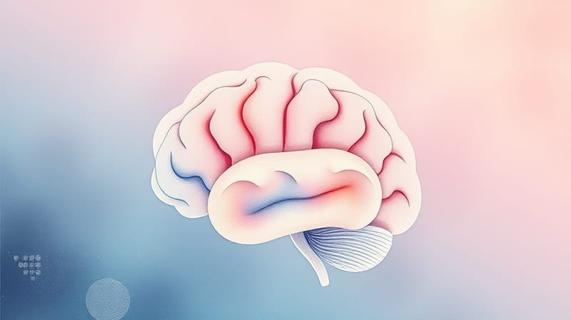 Abstrakcyjna integracja zmysłów w pastelowych barwach, symbolizująca płat ciemieniowy.