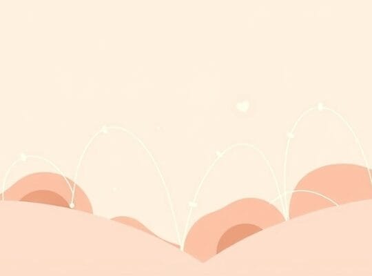 Delikatne, pastelowe kształty i linie symbolizujące przynależność i wspólnotę.