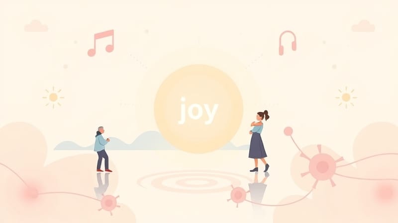 Abstrakcyjna, pastelowa forma spokoju połączona z symbolami radości i więzi.